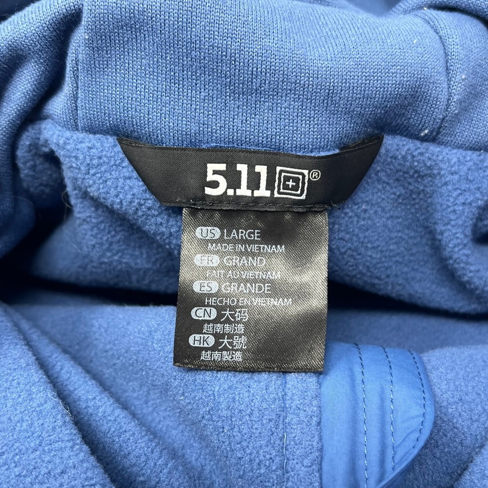 5.11 Tactical Warner Anorak Jacket Blue Mens Large Fleece Lined Hooded 1/4 Zip - Picture 5 of 8